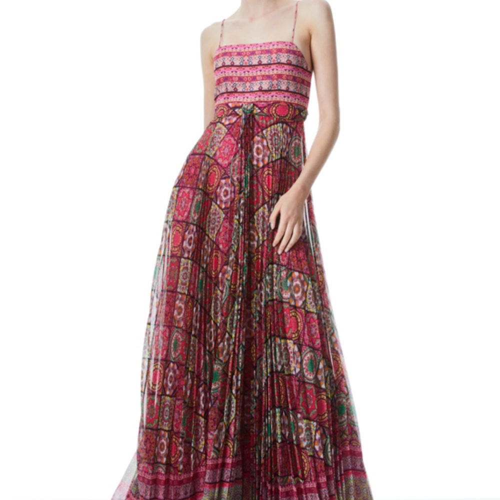 Alice + Olivia Despina Pleated Maxi Dress